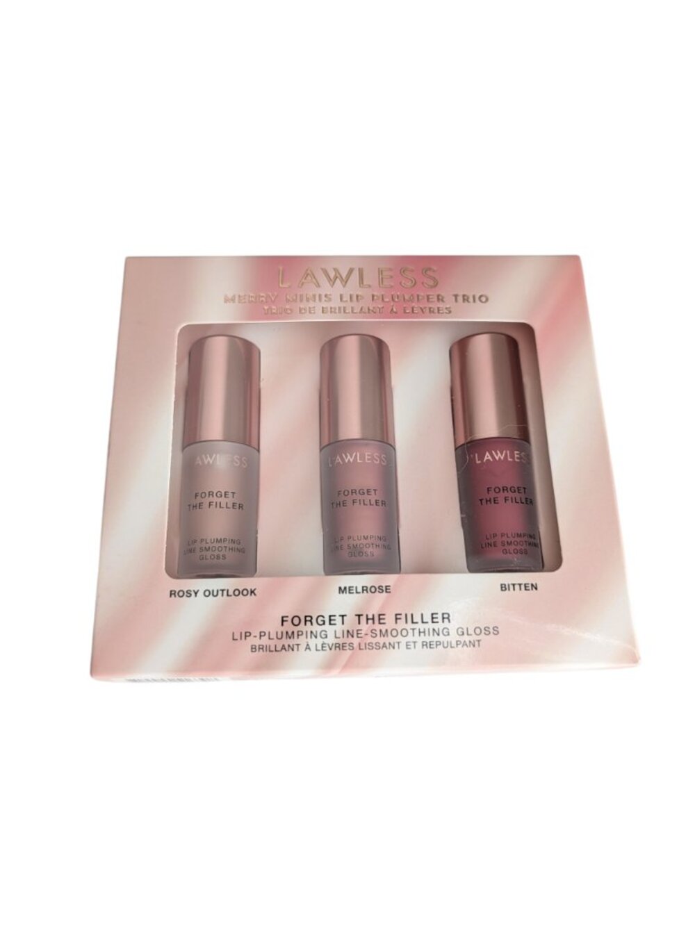 Lawless Forget The Filler Lip Plumping Mini Trio Rosy Outlook Melrose Bitten New